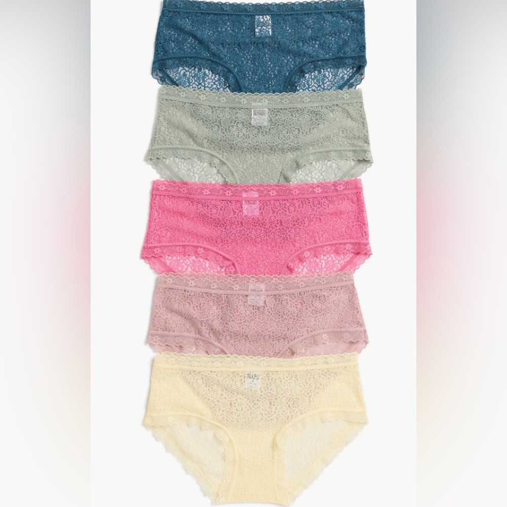 Lace Panty Set - Blue, Green, Pink, Beige, Yellow